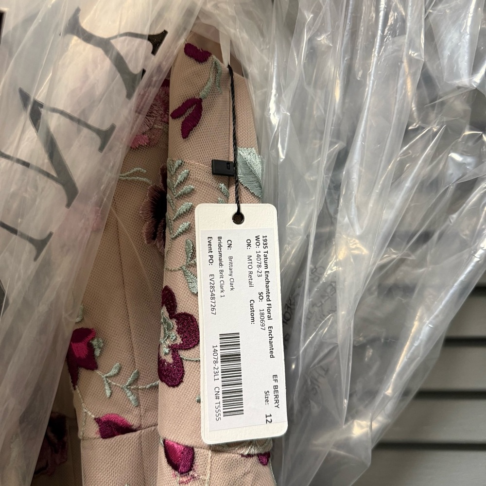 NWT Jenny Yoo Tatum Enchanted Floral Embroidery Formal Dress in Vintage Iris - Picture 7 of 7